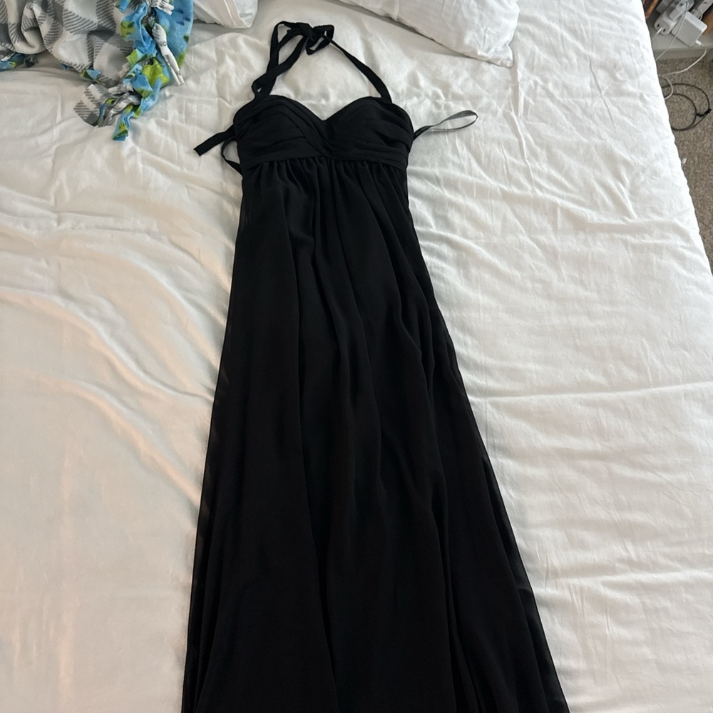 Elegant Black Halter Maxi Dress